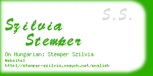 szilvia stemper business card